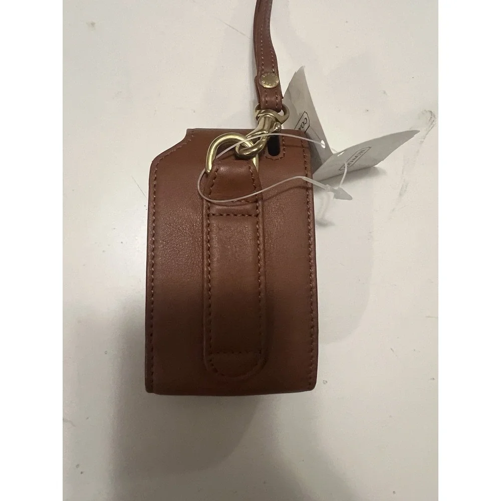 Vintage Tan Leather Coach Flip Phone Belt Carry Case Wristlet NWT